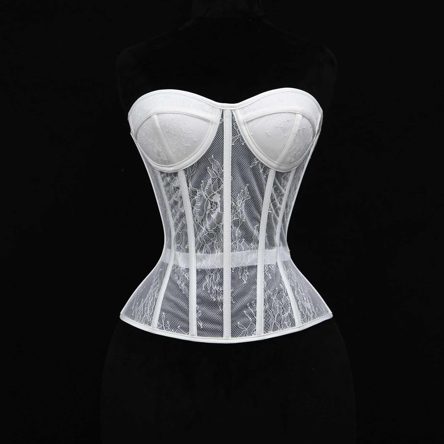 Boning Corset Steel - Corsé de acero con encaje y