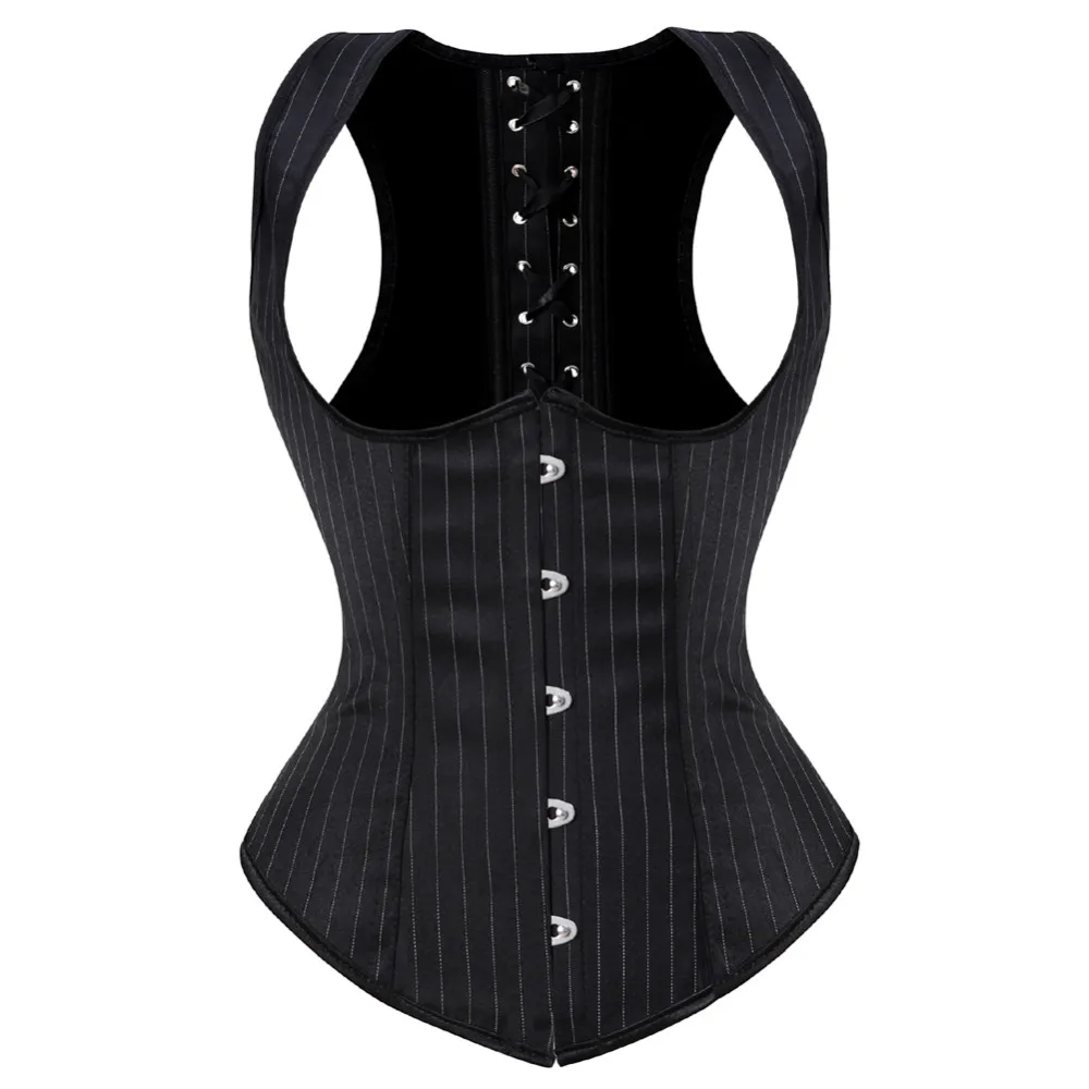 Boning Corset Steel - Corsé gótico de Jacquard debajo del