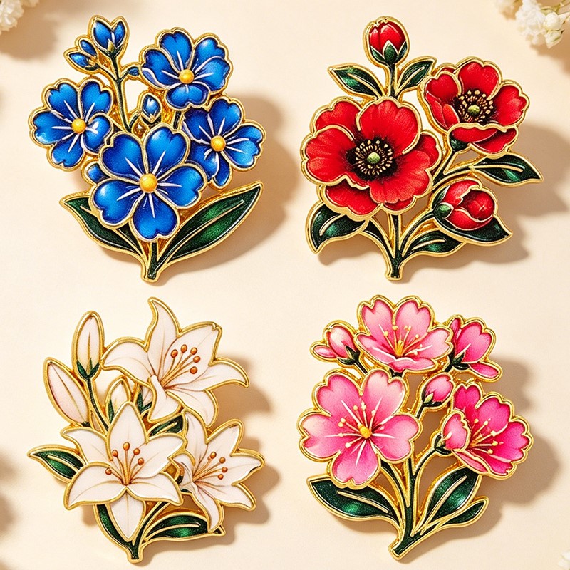 Bonito Broche de Esmalte Flora - Cosplay Prop Bag reseña y precio