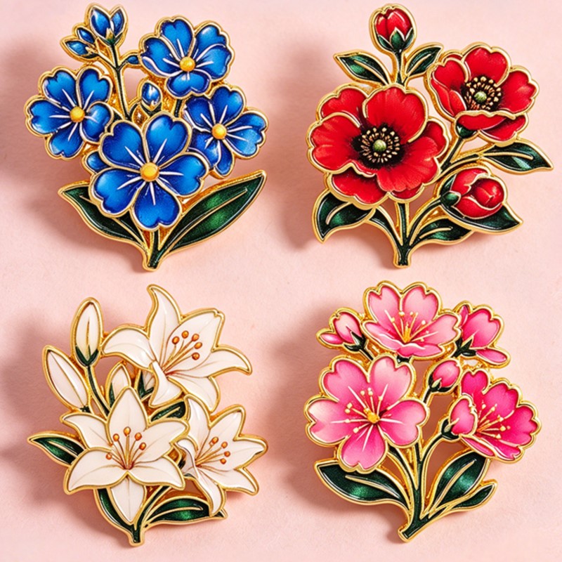 Bonito Broche de Esmalte Flora - Cosplay Prop Bag reseña y precio